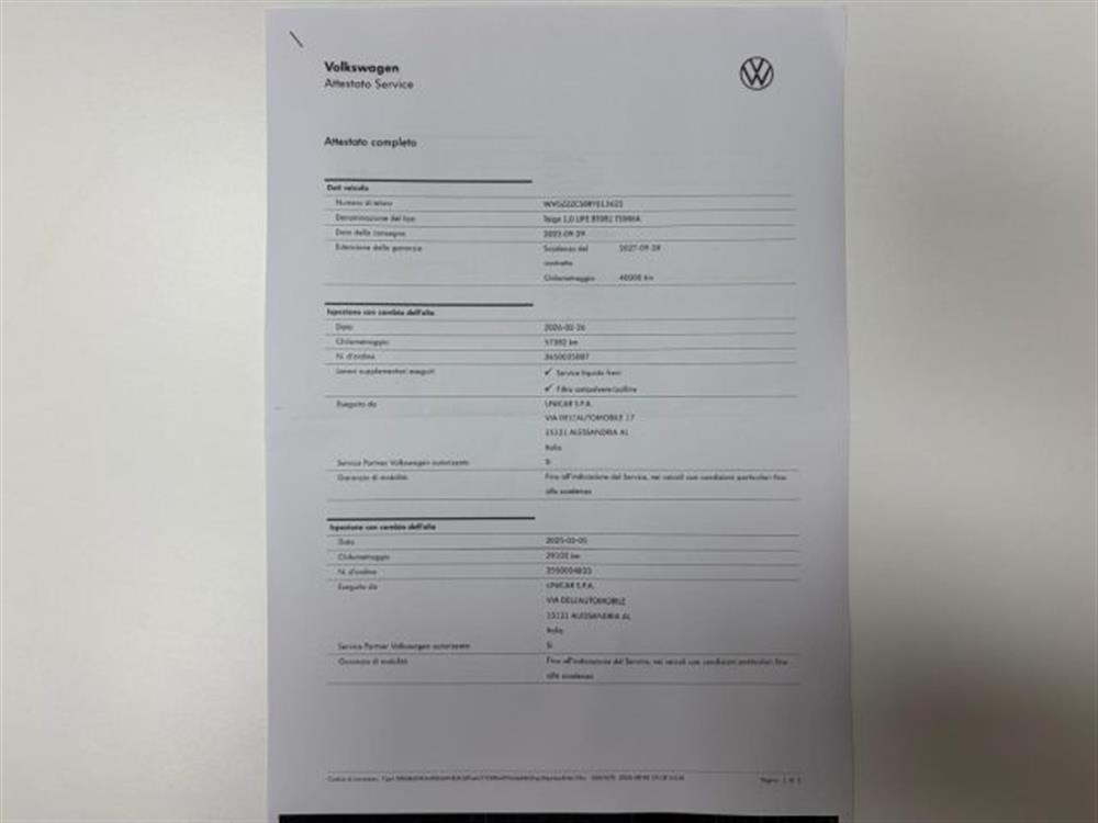 Taigo Taigo 1.0 Benzina 110cv.